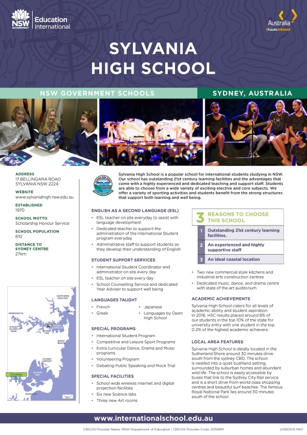 Silveria High Sylvania High School | NSW DE International Education